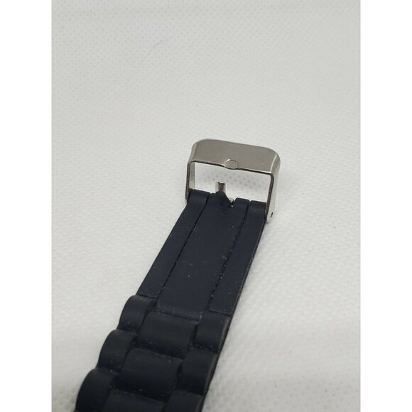 Geneva Silicone Band Stainless Steel Back Water Resistant Faux Diamond Watch - Picture 3 of 12